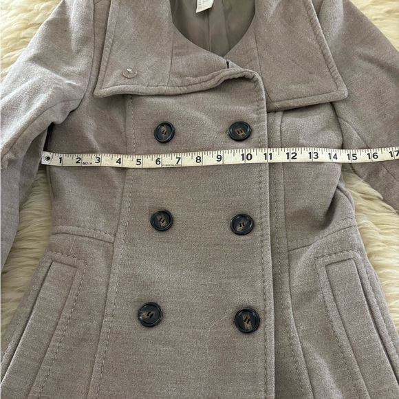 H&M Tan Warm Blazer Pea Coat with Snap Up Collar - Picture 6 of 7